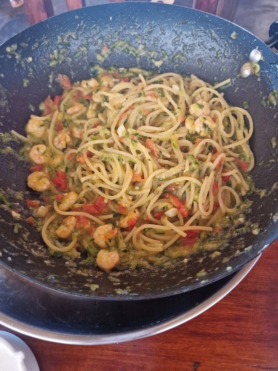 Spaghetti gamberi e zucchine